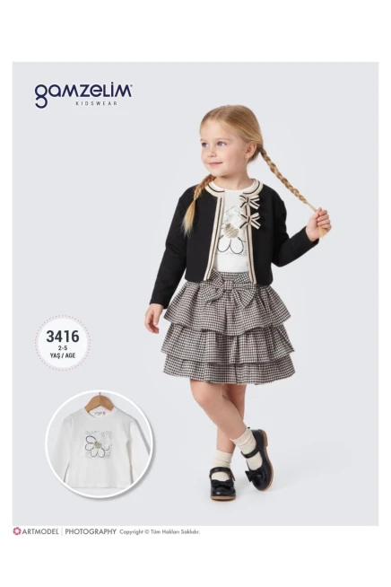 2-5 YEAR Girl SKIRT SET WITH CARDIGAN