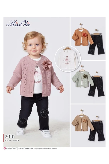 9-24 месяц девочка Кардиган брюки костюм