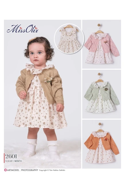 9-24 شهر فتاة فستان كارديجان