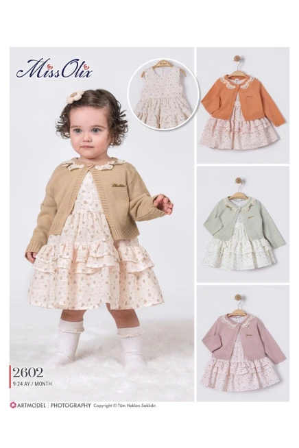 9-24 MONTH Girl DRESS WITH CARDIGAN