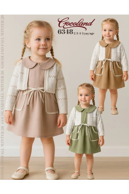 2-5 سنة فتاة فستان كارديجان