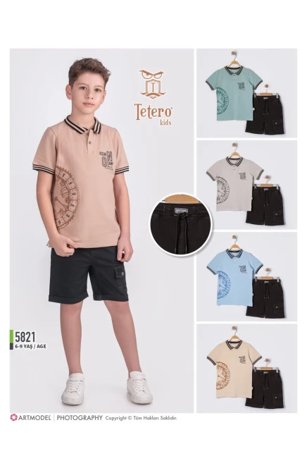 6-9 سنة صبي بدله تيشرت مع شورت