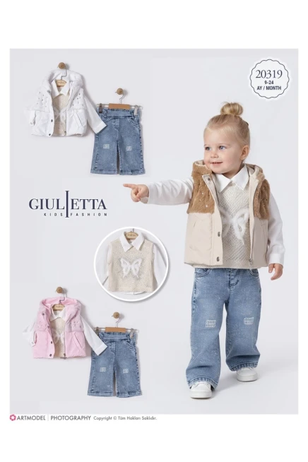 9-24 شهر فتاة بدله جيله مع سروال