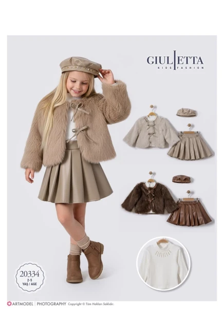 2-5 سنة فتاة طقم تنورة مع جاكيت