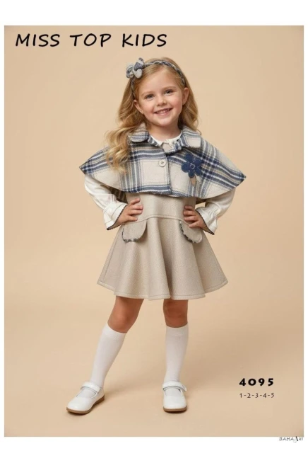 Pelerinli Bluzlu Elbise