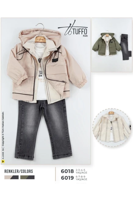 Ceketli Gömlekli Sweatshırtlu Pantolonlu Takım