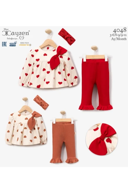 Bandanalı Bluzlu Pantolonluu Takım