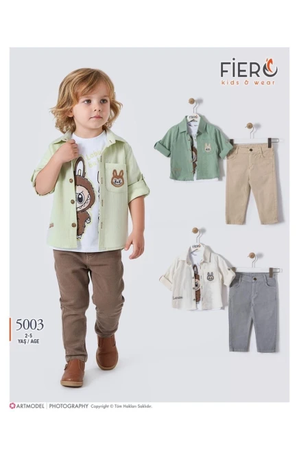 Gömlekli Tişörtlü Pantolonlu Takım