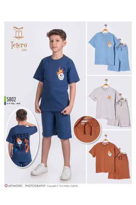 6-9 سنة صبي بدله تيشرت مع شورت