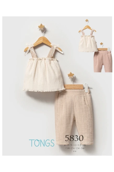 6-36 شهر فتاة طقم سروال مع بلوزة