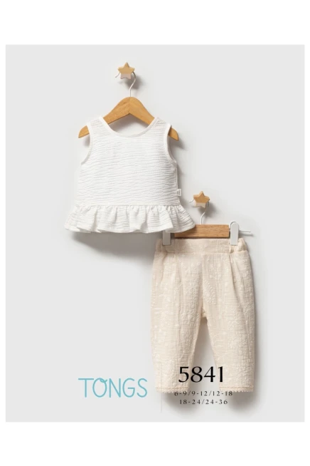 6-36 شهر فتاة طقم سروال مع بلوزة