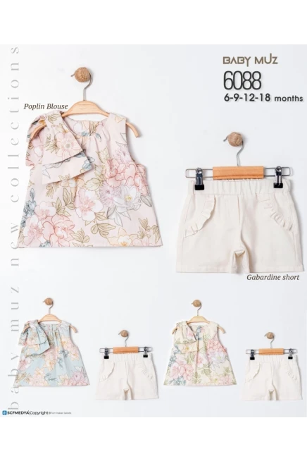 6-18 شهر فتاة بلوزة طقم شرط