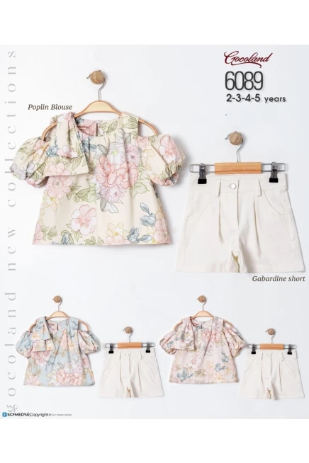 2-5 سنة فتاة بلوزة طقم شرط