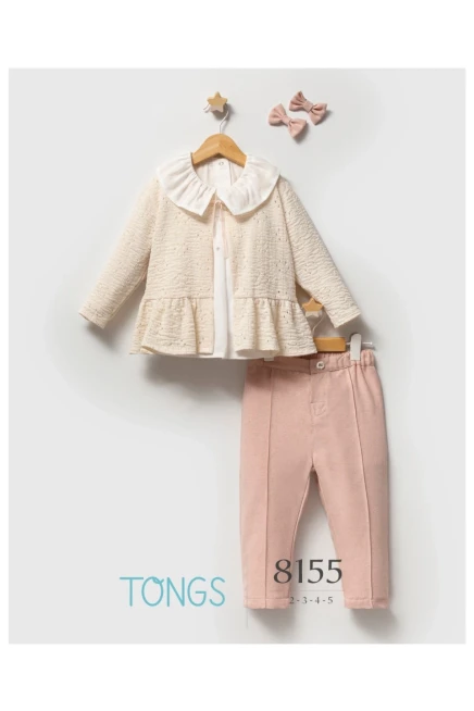 2-5 سنة فتاة ستره كارديجان مع سروال