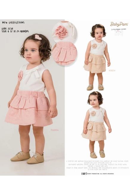 6-24 MONTH Girl SKIRT SET WITH BLOUSE