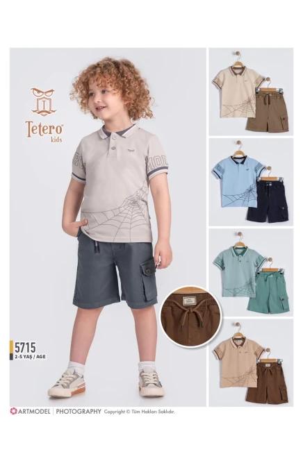 Gömlekli Tişörtlü Şort Takım