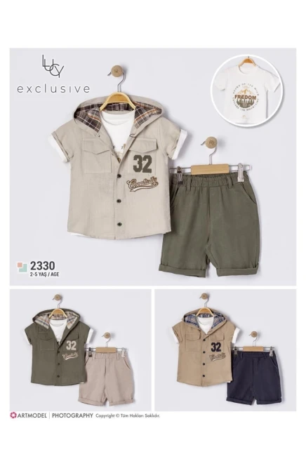 2-5 سنة صبي بدله قميص مع شورت