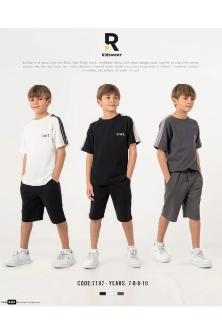 7-10 سنة صبي بدله تيشرت مع شورت