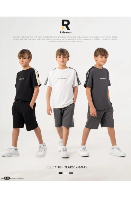 7-10 سنة صبي بدله تيشرت مع شورت