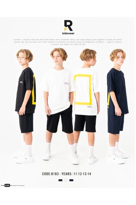 11-14 سنة صبي بدله تيشرت مع شورت