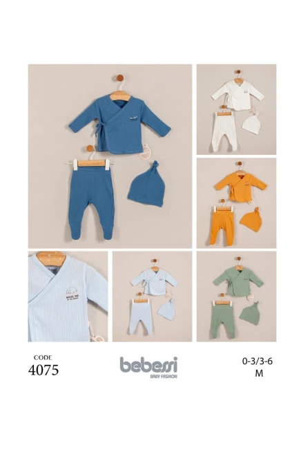 Ayılı 3`Lü Zıbın Set