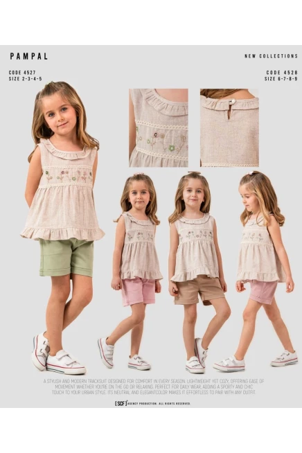 6-9 YEAR Girl SHORT SET WITH BLOUSE