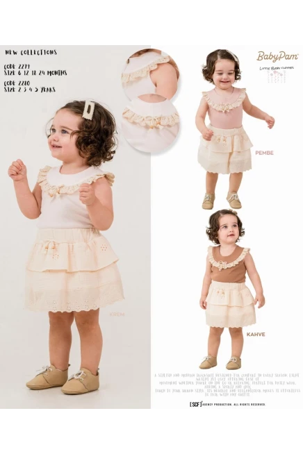 2-5 سنة فتاة بدله بلوزه مع تنوره