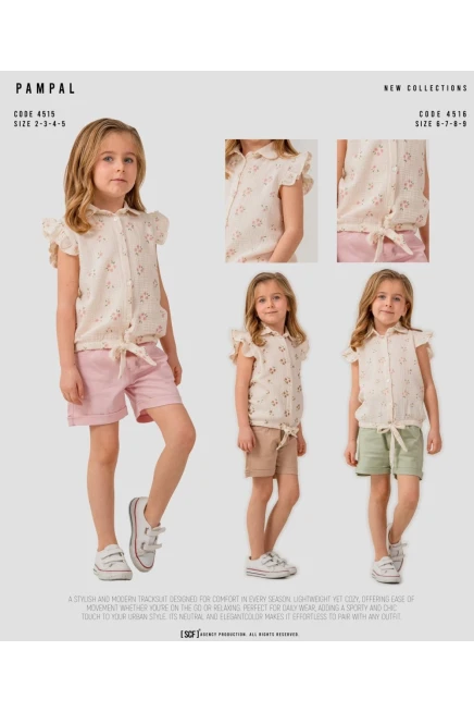 6-9 YEAR Girl SHORT SET WITH BLOUSE