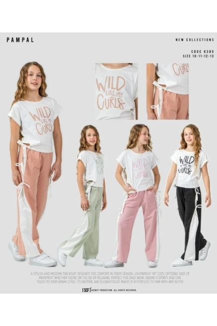 10-13 سنة فتاة طقم بنطلون مع تي شيرت