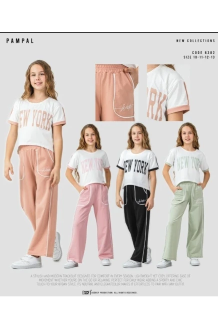 10-13 سنة فتاة طقم بنطلون مع تي شيرت