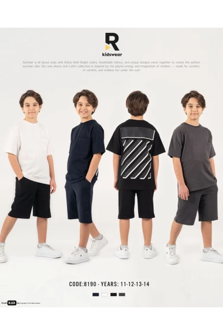 11-14 سنة صبي بدله تيشرت مع شورت