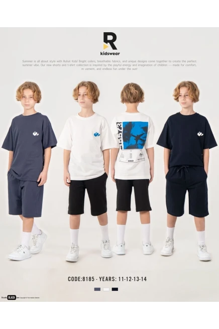 11-14 سنة صبي بدله تيشرت مع شورت