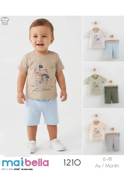 6-18 شهر صبي بدله تيشرت مع شورت