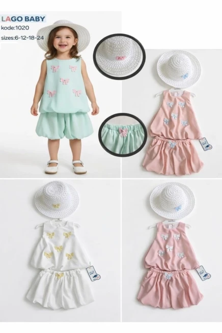 6-24 شهر فتاة بدله بلوزه مع تنوره