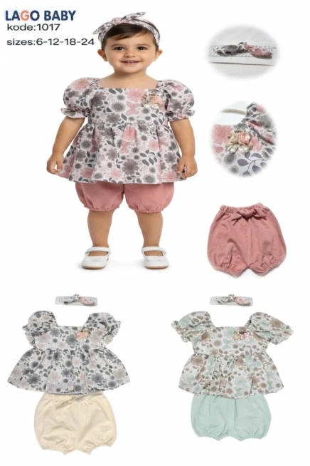 6-24 MONTH Girl SHORT SET WITH BLOUSE