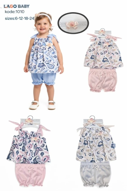 6-24 شهر فتاة بلوزة طقم شرط