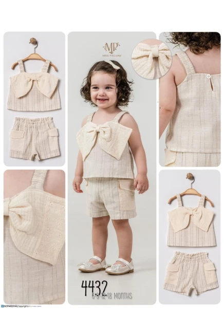 6-18 شهر فتاة بلوزة طقم شرط