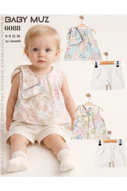 6-18 شهر فتاة بلوزة طقم شرط