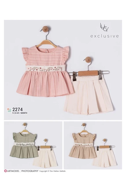 9-24 MONTH Girl SHORT SET WITH BLOUSE