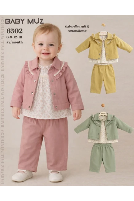 6-18 شهر فتاة بدله ستره مع سروال