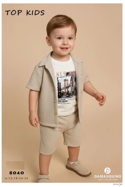 Gömlekli Tişörtlü Şort Takım