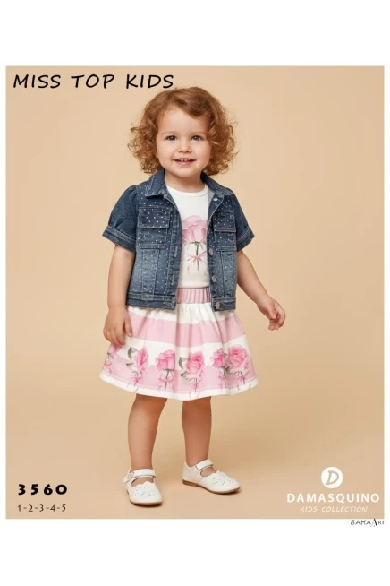 1-5 سنة فتاة فستان مع ستره