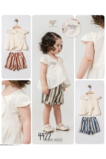 6-18 شهر فتاة بلوزة طقم شرط