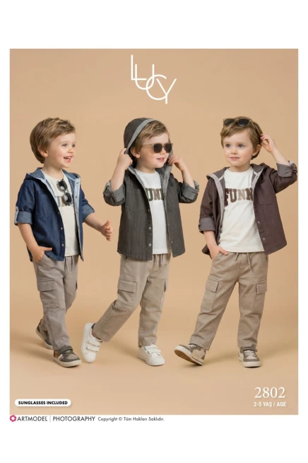 2-5 سنة صبي بدله تيشرت مع سروال