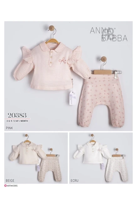 3-12 شهر فتاة طقم سروال مع بلوزة