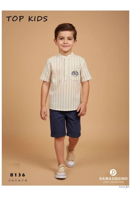 3-8 سنة صبي بدله قميص مع شورت