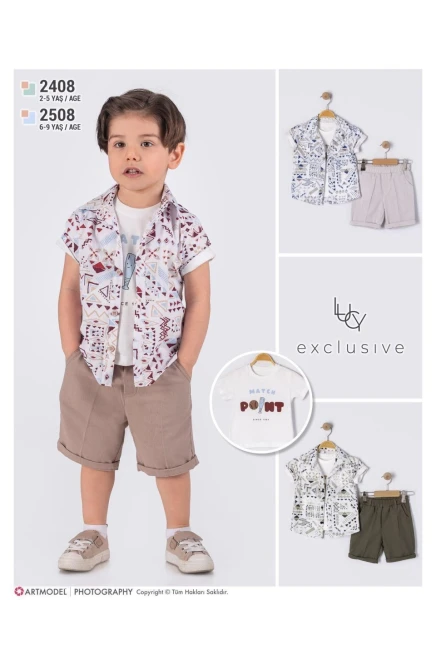 2-5 سنة صبي بدله قميص مع شورت