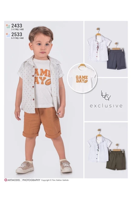 2-5 YEAR Boy SHORTS SET WITH SHIRT