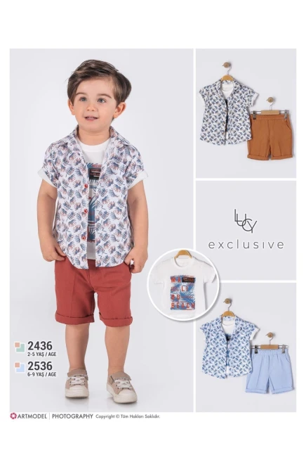 2-5 YEAR Boy SHORTS SET WITH SHIRT
