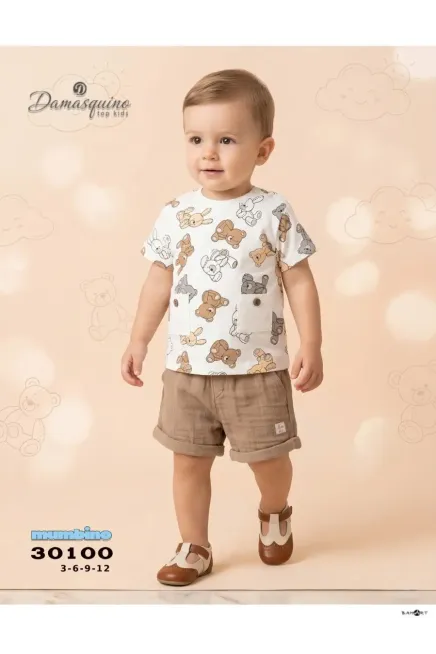 3-12 شهر صبي بدله تيشرت مع شورت